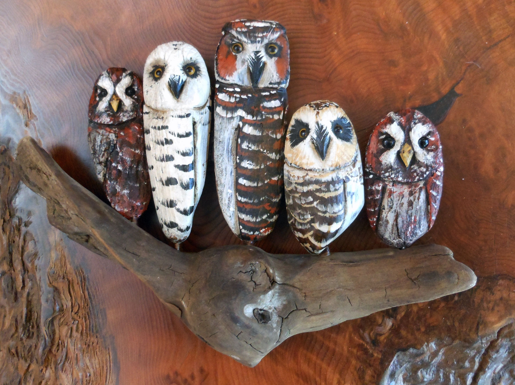 Carved Driftwood Wall Owls Forest Gems Gallery