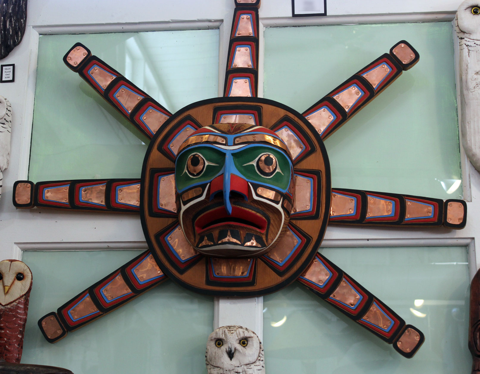 First Nations Hawk Man in the Sun Mask - Forest Gems Gallery