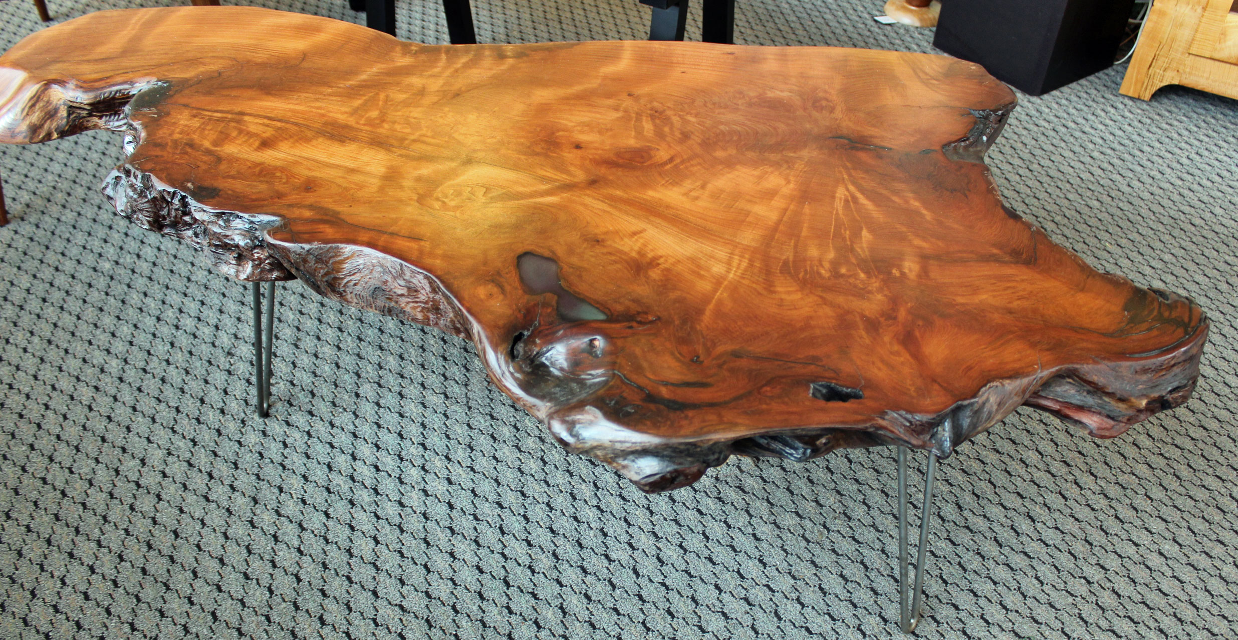 SOLD: Large Redwood Slab Coffee Table